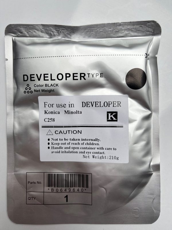 c258 black dev MINOLTA DEVELOPER BLACK - C258 C308 C368 -C658